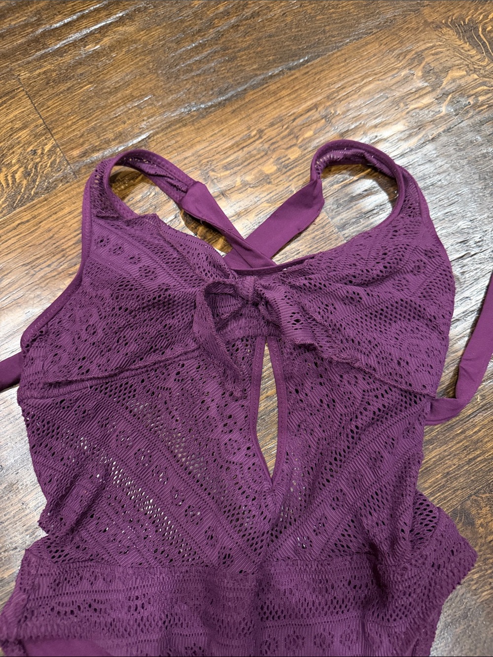 BECCA Plum Crochet One-Piece Swimsuit - Picture 2 of 4